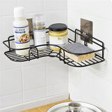 Punch Free Corner Bathroom Shelf Cosmetic Rack Bath Iron Storage Shelf Corner Basket with Hook Bathroom Accessories Rack Shelf