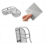 Punch Free Corner Bathroom Shelf Cosmetic Rack Bath Iron Storage Shelf Corner Basket with Hook Bathroom Accessories Rack Shelf