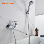 Accoona Bathroom Bathtub Faucet Shower Faucet Set Mixer Wall Mounted Waterfall Bathtub Faucet with Handheld Shower Head A7167