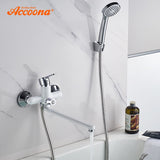 Accoona Bathroom Bathtub Faucet Shower Faucet Set Mixer Wall Mounted Waterfall Bathtub Faucet with Handheld Shower Head A7167