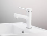 FRAP Innovative Basin Faucet White Spray Paint Bathroom Mixer Single Handle Basin Faucet Home Bath Cold And Hot Water TapF1044-8