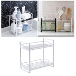 OUNONA Condiment Storage Rack Double Layer Spice Jars Rack Kitchen Storage Holder Multifunction Bathroom Storage Shelf Rack