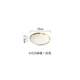 White Black Gold Rim Ceramic Dinner Plate Porcelian Snack Dishes Luxury Beef Dessert Tray Rice Soup Bowl Spoon Tableware Set