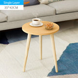 Mrosaa Tea Table End Table For Office Coffee Table Wooden Round Magazine Shelf Small Table Movable Bedroom Living Room Furniture