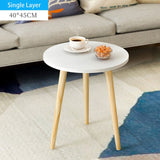 Mrosaa Tea Table End Table For Office Coffee Table Wooden Round Magazine Shelf Small Table Movable Bedroom Living Room Furniture