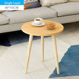 Mrosaa Tea Table End Table For Office Coffee Table Wooden Round Magazine Shelf Small Table Movable Bedroom Living Room Furniture