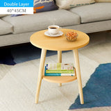 Mrosaa Tea Table End Table For Office Coffee Table Wooden Round Magazine Shelf Small Table Movable Bedroom Living Room Furniture