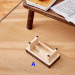 Mini Antique Foldable Wooden Low Stool Rectangle Kids Stool Portable Japanese Style Asian Traditional Furniture Tatami Mat