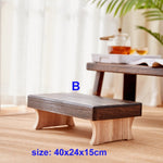 Mini Antique Foldable Wooden Low Stool Rectangle Kids Stool Portable Japanese Style Asian Traditional Furniture Tatami Mat