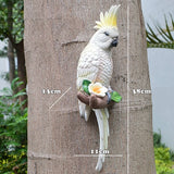 Resin Parrot Statue Wall Mounted DIY Outdoor Garden Tree Decoration Animal Sculpture For Home Office Garden Decor Ornament