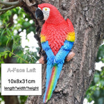 Resin Parrot Statue Wall Mounted DIY Outdoor Garden Tree Decoration Animal Sculpture For Home Office Garden Decor Ornament