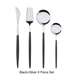 4Pcs/set Black Gold Cutlery Set 18/10 Stainless Steel Dinnerware Silverware Flatware Set Dinner Knife Fork Spoon Dropshipping