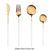 4Pcs/set Black Gold Cutlery Set 18/10 Stainless Steel Dinnerware Silverware Flatware Set Dinner Knife Fork Spoon Dropshipping