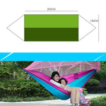 1-2 Person Portable Outdoor Camping Hammock with Mosquito Net High Strength Parachute Fabric Hanging Bed Hunting Sleeping Swing