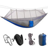 1-2 Person Portable Outdoor Camping Hammock with Mosquito Net High Strength Parachute Fabric Hanging Bed Hunting Sleeping Swing