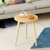 Mrosaa Tea Table End Table For Office Coffee Table Wooden Round Magazine Shelf Small Table Movable Bedroom Living Room Furniture