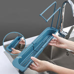 Telescopic Sink Storage Rack  Telescopic Sink Rack Holder Expandable Storage Drain Basket Kitchen Household Adjustment Drain