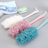 Long Handle Hanging Soft Mesh Back Body Bath Shower Scrubber Brush Sponge For Bathroom Shower Brush New Arrival