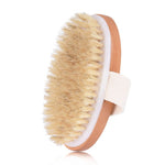 Natural Boar Bristles Dry Body Brush Wooden Oval Shower Bath Brushes Exfoliating Massage Cellulite Treatment Blood Circulation