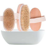 Natural Boar Bristles Dry Body Brush Wooden Oval Shower Bath Brushes Exfoliating Massage Cellulite Treatment Blood Circulation