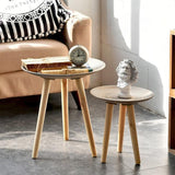 Tea Table End Table For Office Coffee Table Wooden Round Magazine Shelf Small Sofa Side Table Movable Living Room Furniture