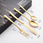 24PCS Gold Tableware Cutlery Dinner Set Cutlery Sets Dishes Knives Forks Spoons Western Kitchen Dinnerware 18/10 Stainless Steel