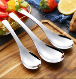 3Pcs Stainless Steel Spoons Short Handle Soup Spoon Set Large/Small Metal Kitchen Dinner Spoons for Soup Rice Porridge Tableware