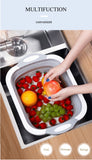 Folding Cutting Board Multifunctional Collapsible Sink Drain Basket Washable Vegetables Strainer Kitchen Storage Organizer IU006