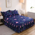 Fashion Bed Sheet+ 2pcs Pillow covers Bedspread Bed Skirt Thickened Sheet Single Bed Dust Ruffle Flower Pattern Bed Cover Sheets