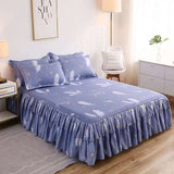 Fashion Bed Sheet+ 2pcs Pillow covers Bedspread Bed Skirt Thickened Sheet Single Bed Dust Ruffle Flower Pattern Bed Cover Sheets