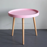 Nordic Ins Small Round Table Bedroom Living Room Modern Coffee Table Sofa Side Wooden Legs Sofa Corner Table Desk Home Furniture