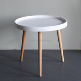 Nordic Ins Small Round Table Bedroom Living Room Modern Coffee Table Sofa Side Wooden Legs Sofa Corner Table Desk Home Furniture