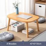 Tea Table End Table For Office Coffee Table Wooden Round/Square Magazine Shelf Small Table Movable Bedroom Living Room Furniture