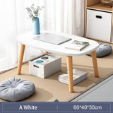 Tea Table End Table For Office Coffee Table Wooden Round/Square Magazine Shelf Small Table Movable Bedroom Living Room Furniture