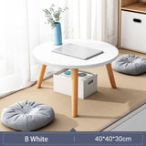 Tea Table End Table For Office Coffee Table Wooden Round/Square Magazine Shelf Small Table Movable Bedroom Living Room Furniture