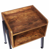 Douxlife Wooden Coffee Table Bedroom Cabinets for Storage Small Side Table Sofaside Minimalist Nightstand Metal Frame Furniture