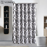 Waterproof Shower Curtain with 12 Hooks Mosaic Printed Bathroom Curtains Polyester Cloth Bath Curtain for Bathroom Decoration