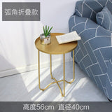 Folding Iron Small Round Coffee Table Couches Sofa Bed Side Table Home Furniture for Living Room Balcony Garden Tea Tables