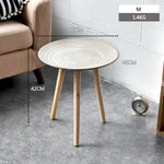 Tea Table End Table For Office Coffee Table Wooden Round Magazine Shelf Small Sofa Side Table Movable Living Room Furniture