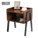 Douxlife Wooden Coffee Table Bedroom Cabinets for Storage Small Side Table Sofaside Minimalist Nightstand Metal Frame Furniture