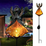 Solar LED Flame Light, Retro Iron Solar Garden Light Flame Effect Lamp Waterproof Outdoor Lights for Walkway Lawn Path Garden