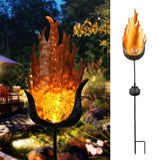 Solar LED Flame Light, Retro Iron Solar Garden Light Flame Effect Lamp Waterproof Outdoor Lights for Walkway Lawn Path Garden