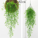 Artificial Plant Vines Wall Hanging Rattan Leaves Branches Outdoor Garden Home Decoration Plastic Fake Silk Leaf Green Plant Ivy