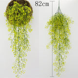 Artificial Plant Vines Wall Hanging Rattan Leaves Branches Outdoor Garden Home Decoration Plastic Fake Silk Leaf Green Plant Ivy