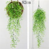 Artificial Plant Vines Wall Hanging Rattan Leaves Branches Outdoor Garden Home Decoration Plastic Fake Silk Leaf Green Plant Ivy