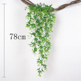 Artificial Plant Vines Wall Hanging Rattan Leaves Branches Outdoor Garden Home Decoration Plastic Fake Silk Leaf Green Plant Ivy