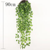 Artificial Plant Vines Wall Hanging Rattan Leaves Branches Outdoor Garden Home Decoration Plastic Fake Silk Leaf Green Plant Ivy