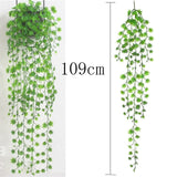 Artificial Plant Vines Wall Hanging Rattan Leaves Branches Outdoor Garden Home Decoration Plastic Fake Silk Leaf Green Plant Ivy