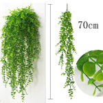 Artificial Plant Vines Wall Hanging Rattan Leaves Branches Outdoor Garden Home Decoration Plastic Fake Silk Leaf Green Plant Ivy