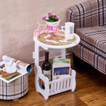 Small Round Coffee Table Bedside Table Tea Fruit Service Plate Tray Sofa Side Table Home Furniture Living Room Coffee Tables